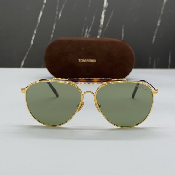 NEW TOM FORD TF995 30N UNISEX GREEN AVIATOR SUNGLASSES TOM FORD RAFAEL-02 - Picture 1 of 9